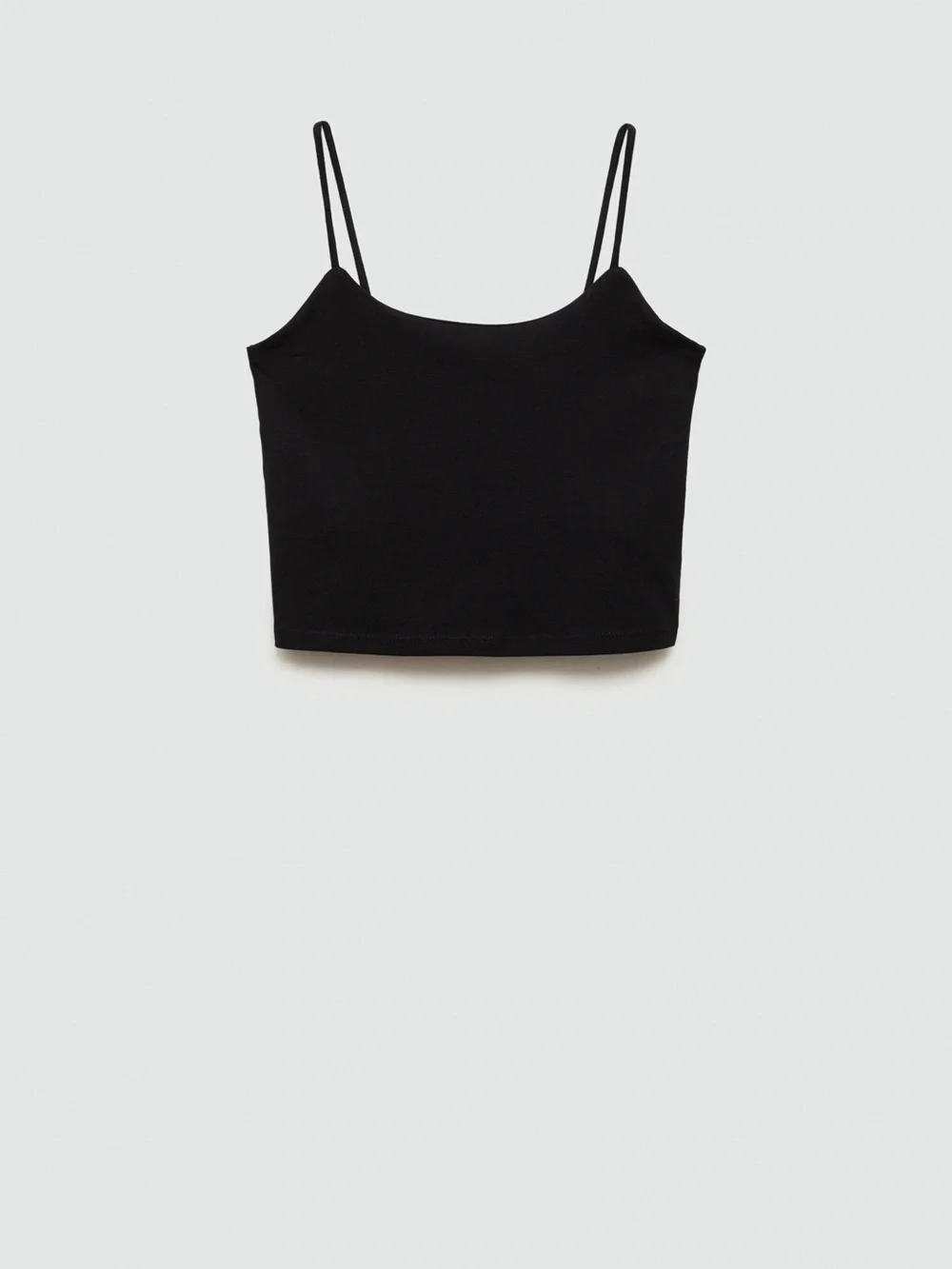 Mango Black Cropped Spaghetti-Strap Camisole